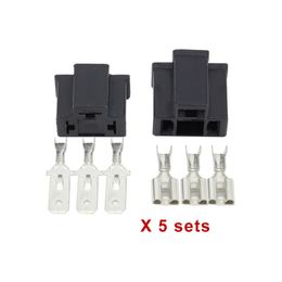 5 Sets PA66 H4 3 Pin Unsealed Cable Car Connector Electrical Connector Automotive Plug Lamp Holder Socket DJ7033-7.8-11/21