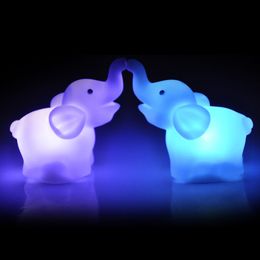 2Pcs/lot Elephant Color Changing LED Night Light Lamp Wedding Party Decoration Supplies Creative Handicrafts Fairy Garden