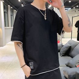 QNPQYX New Men's half sleeve T-shirt summer wind the new tide of men's fashion half sleeve body whose popular logo loose cotton men's jack