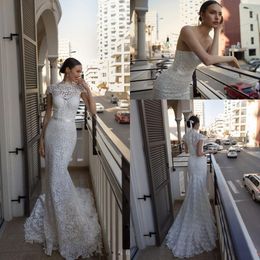 Vino Mermaid Julie Dresses with Short Jacket Sweetheart Sweep Train Full Lace Applique Bohemian Wedding Dress Bridal Gowns Vestidos