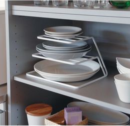 Top Cabinet Layered kitchen Dish Rack Iron Drain Rack 3-layer Plate Rack Dish Storage Shelf Kitchen Storage Accessories 04262 T200272l