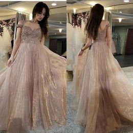 Elegant Arabic Prom Dresses Spaghetti Backless Sweep Train Appliques Beads Long Evening Party Gowns Graduation Wear Plus Size