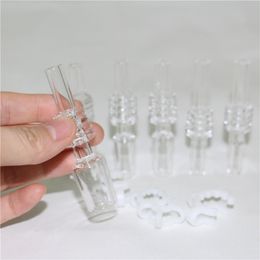 smoking Quartz Tip 10mm 14mm 18mm Joint For Mini Nails With Keck Clips Glass Water Bongs Pipes Dab Oil Rigs