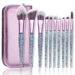 Makeup Brushes Purple Set KEN 10Pcs Foundation Blush Brush Blending Eyeshadow Make Up