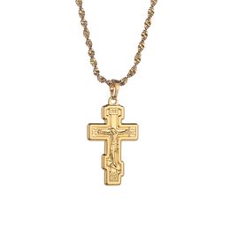 INRI Cross Pendant Necklaces Women Men Crucifix Christianity Jesus of Nazareth King of The Jews Jewelry