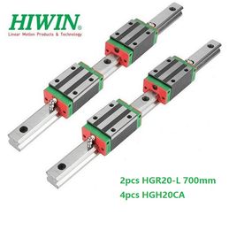 2pcs Original New HIWIN HGR20 - 700mm linear guide/rail + 4pcs HGH20CA linear narrow blocks for cnc router parts
