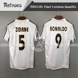 04 05 11 12 17 18 retro soccer jersey 2004 2005 Home 5# ZIDANE CARLOS #9 RAUL men classic Football Shirt