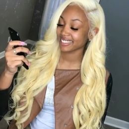 Ishow Straight 613 Blonde Colour Human Hair Wigs Brazilian Body Wave 13*1 Transparent Lace Part Wig Peruvian Indian for Women All Ages 8-26inch