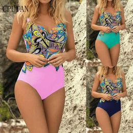 Vintage Tek Parça Mayo 2019 Mayo Kadınlar Push Up Monokini Bodysuit Artı Boyutu Mayo Plaj Giymek Retro Mayo Kadın