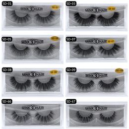 False Eyelashes 3D Mink lashes 17style Makeup Soft Natural Extension Handmade Cross Thick Fake Eye Lash Beauty Tools