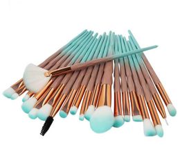 Pro Eye shadow makeup brushes set 20pcs brush tools & accessories plastic diamond handle soft nylon brush head 7 Colours available DHL Free