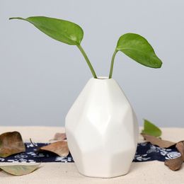formas de vasos Desconto Vaso de cerâmica flor seca criativa Simples decoração casa ornamento Europeia geométrica em forma de garrafa gravado alta qualidade EEA1409Q-4
