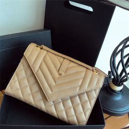 TOP quality real leather woman handbag caviar shoulder bag buckle messenger purse with dustbag and box size 24cm