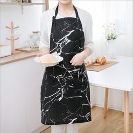 marble print men women kitchen cooking apron coffee shop resturant waitress tablier black aprons for menagere