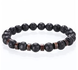 Mcllroy Stone bracelet beads lava natural homme fashion bangles Bracelet Men Wooden bead Accessorie Jewellery male Customised Gift GB856