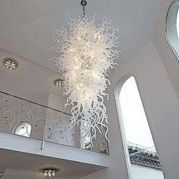 White Murano Blown Glass Art Chandelier Lamp Bedroom Home Decoration China Export Sales Light Fixtures