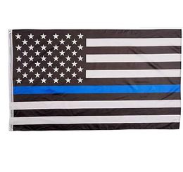 6Styles Blue Line USA Police Flags 3x5Fts Thin Blue Line USA Flag Black White And Blue American Flag for Police Officers GGA3465-1