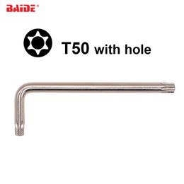 9*45*140mm T50 Torx L Key Screwdriver With Hole CR-V Steel Screw driver Wrench Professional Repair Tools 50pcs