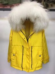 New listing white Mongolia sheep fur trim Mukla furs brand yellow lamb fur lining yellow mini women parkas