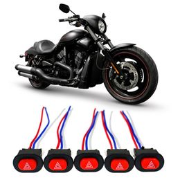 Smart Motorcycle Hazard Light Switch Button Double Warning Flasher Emergency Signal W/3 Wires Lock For Motor ATV Bike