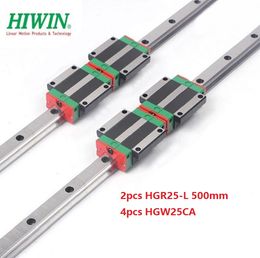 2pcs Original New HIWIN HGR25-500mm linear rail/guide + 4pcs HGW25CA /HGW25CC linear Flange Carriage for cnc router parts