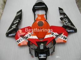 Injection Moulded ABS plastic fairings for Honda CBR600RR 03 04 orange black fairing kit CBR600RR 2003 2004 JK20