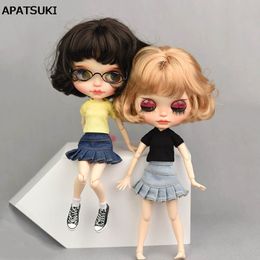 Pullip Doll Porn - 1SET T-shirt Jeans Shorts Blue A-line Skirt For Blythe Doll Casual Clothes  For Blyth Licca Doll Clothes 1 6 Doll Accessories