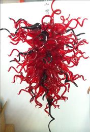 100% Mouth Blown CE UL Borosilicate Murano Glass Dale Chihuly Art Black Red Pendant Big Size Chandelier