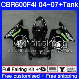 Body For HONDA 8 ball black top CBR 600F4i CBR600 FS CBR600F4i 04 05 06 07 281HM.21 CBR 600 F4i CBR600 F4i 2004 2005 2006 2007 Fairings kit