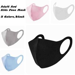 In Stock! 5 Colors Anti Dust Masks Adult And Kids Face Mask Breathable Reusable Dustproof Ice silk Cotton Masks ZZA2178 FEDEX Free Shipping