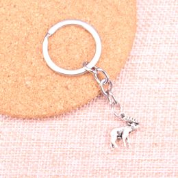 New Keychain 18*16mm moose deer Pendants DIY Men Car Key Chain Ring Holder Keyring Souvenir Jewellery Gift