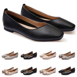 girls nude shoes UK - Cheap ladies flat shoe lager size 33-43 womens girl leather Nude black grey New arrivel Working wedding Party Dress shoes twelve