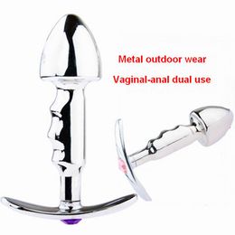 Outdoor Butt Plug Fit the Groyne Metal Anal Plug Sex Toys Vaginal-anal dual use Suitable for Long-term Wear For Women Man Adult Games Product