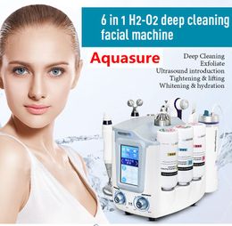 6 in 1 Aquasure H2 O2 Water Dermabrasion Hydra Facial Machine BIO Lifting Massage Aqua Peeling Face Care Deep Cleansing Spa Beauty