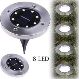 Solar Powered Buried Light 8 LED Ground Underground Light Lamp for Outdoor Path Garden Lawn Courtyard Landscape House Decoration Lamp LT687