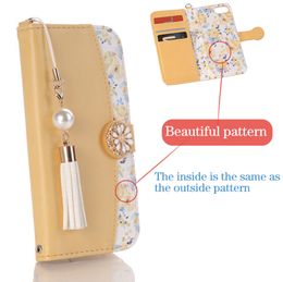 Luxury Japan Tassel Pearl Flip Case For iPhone X XS XR iPhone XS Max Magnetic Wallet Leather Card Slot Pocket Stand Korea Book Cover