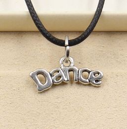 New Fashion Tibetan Silver Pendant Dance Necklace Choker Charm Black Leather Cord Factory Price Handmade Jewellery