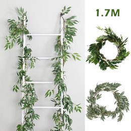 1.7M Artificial Ivy Leaf Garland Plants Vine Fake Foliage Flowers Home Decor Plastic Artificial Flower Rattan Evergreen