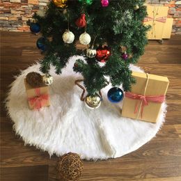 30.7" Christmas Tree Skirts White Luxury Faux Fur Tree Ornaments Plush New Year Party Xmas Decoration XBJK1910