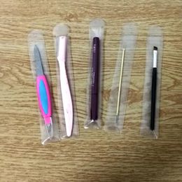 1000pcs Simple Transparent Frosted PVC Plastic Bag Pencil Case Pen Box For Single Eyebrow Pen Makeup Tool