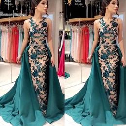 Desginer Jewel Neckline Mermaid with Oveskirts Evening Dresses High End Quality Party Dress Sleeveless In Hot Sales