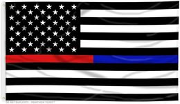 3x5 Custom Thin Red Blue Line Flag Double Stitched 68D Screen Printing , Festival Club, free shipping