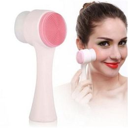 Two-sided Silicone Face Scrub Clean Facial Cleanser Brush Skin Care Washing Brush Massager Pore Cleaner Wash Face Makeup Brushes