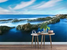 Wall paperWholesale Photo Wallpaper Space Blue Sky Cloud Lake Nature Landscape Interior 3d Landscape WallPaper