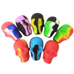 Food Grade Silicone Container 5pcs/lot 15ml Skull Shape Containers For Dabs Wax Concentrate Nonstick Storage Jars Smoking Accessories