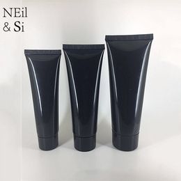 50ml 80ml 100ml Black Plastic Squeeze Bottle Refillable Cosmetic Facial Cleanser Cream Tube Empty Shampoo Lotion Soft Bottles