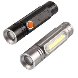 multifunctional USB charging COB flashlight led 18650 battery Magnet working lamp t6 zoomable waterproof outdoor camping torch Tactical hunting lantern lights