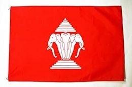 Old Laos Laothian 3 Elephant Flag 3x5FT 150x90cm Printing 100D polyester Decoration Flag With Brass Grommets Free Shipping