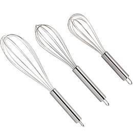 8" 10" 12" Stainless Steel Egg Beater Hand Whisk Mixer Balloon Wire Whisk for Blending Whisking Beating Stirring Kitchen Tools KDJK1911