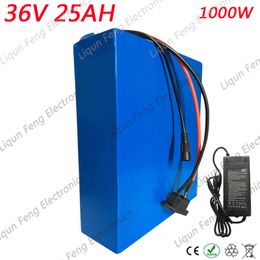 Free Customs No Tax 36V 1000W Battery 36V 25AH EBike Li-ion Battery 36V lithium ion Battery pack with 30A BMS and 42V 2A charger